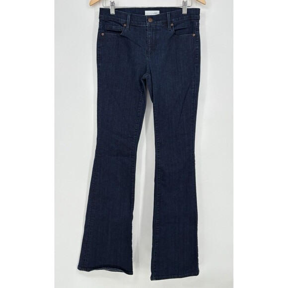 Ann Taylor‎ Loft Curvy Flare Dark Blue Denim Jeans Size 27/4 - Picture 1 of 10